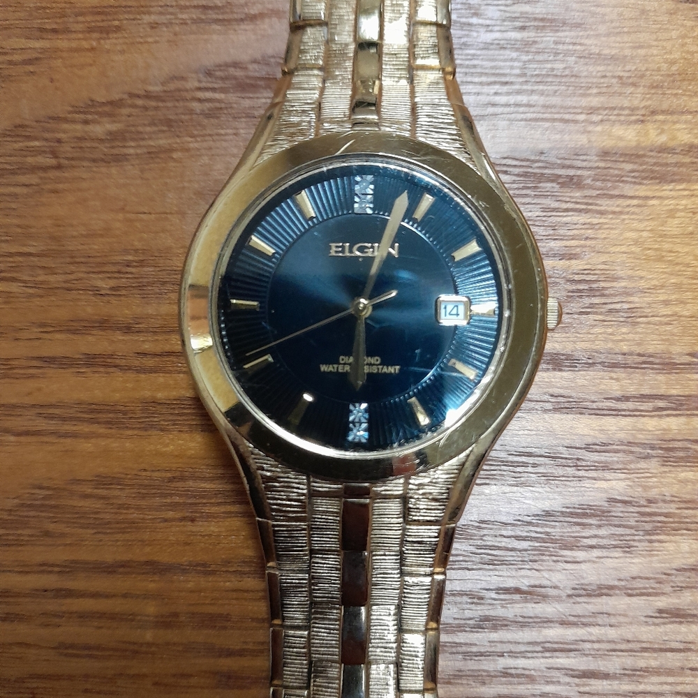 Men's Elgin Gold Tone Watch FG186N (New Battery) Size:OS  Elgin